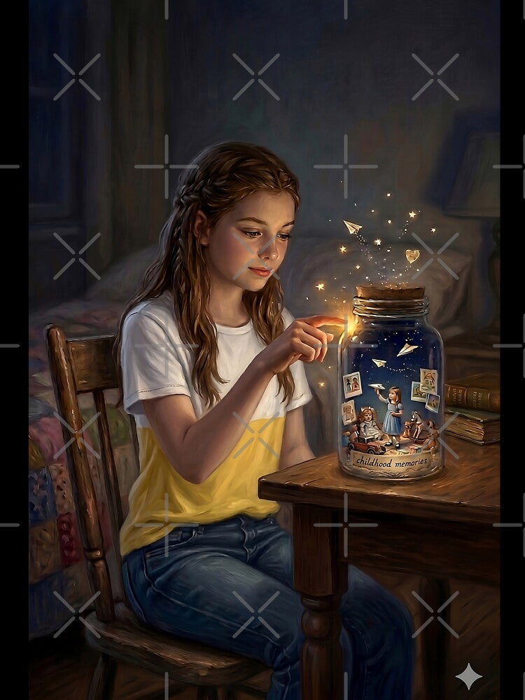 The Gift of Remembering: Nostalgic Childhood Memories Jar Art by 1111Miracle
