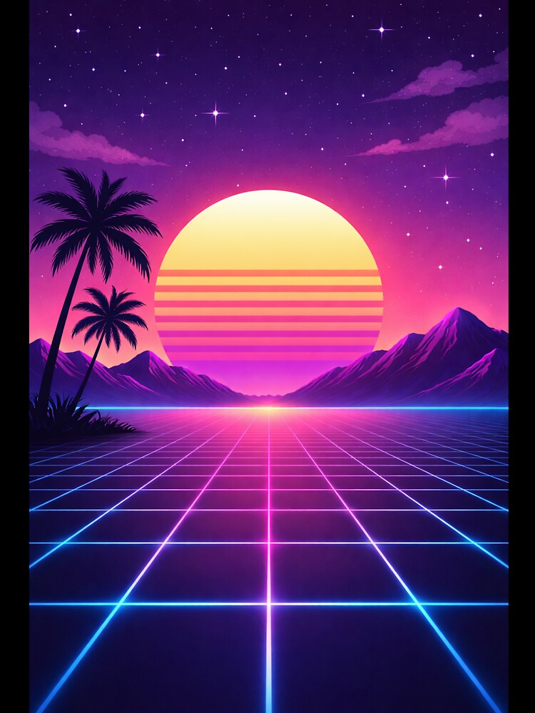 Retro Vaporwave Sunset – 80s Neon Aesthetic Phone Case by DrizzyV
