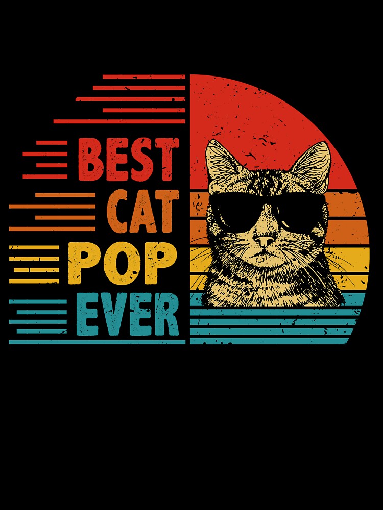 Vintage Retro Best Cat Pop Ever Funny Cat Lover Father's Day Gift by EdwinaEmmanoiCo