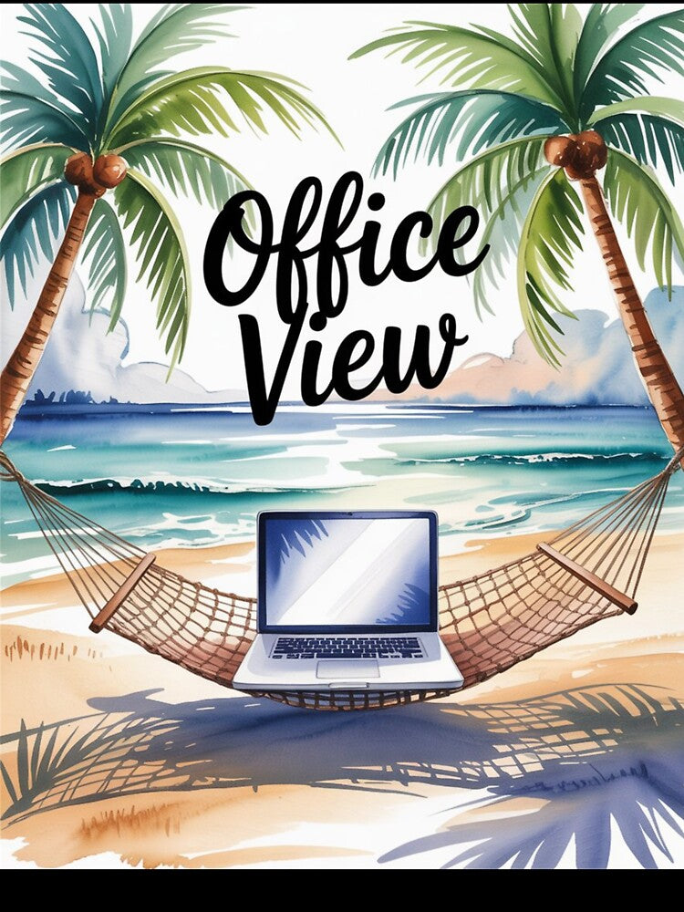 Office View Beach Laptop by ACRShop