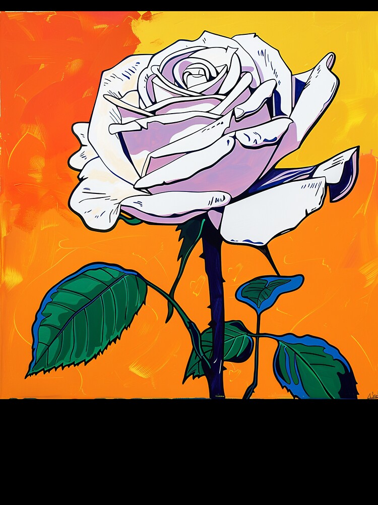 White Rose Pop Art 4 by AstroRisq