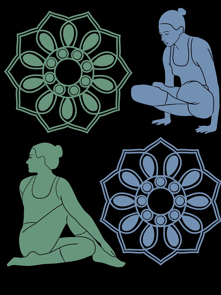Two Yoga Poses With Mandalas by Laanas55