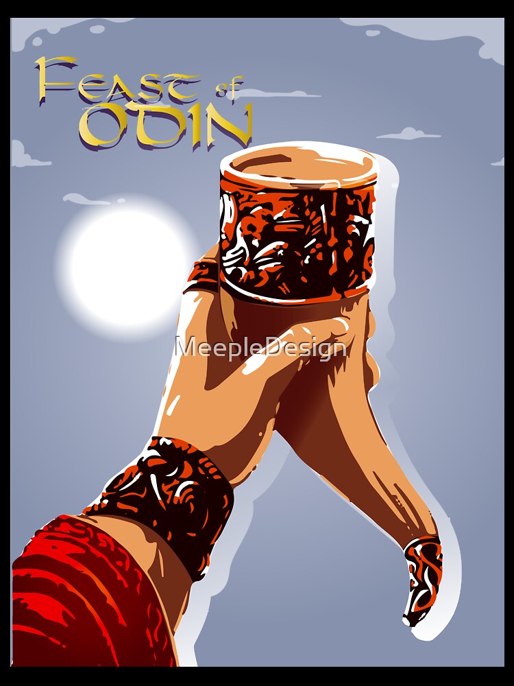 Feast of Odin - Board Games Design - Movie Poster Style - Board Game Art by MeepleDesign