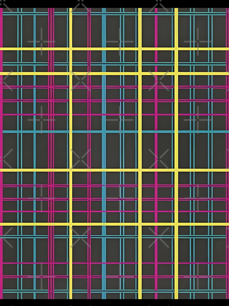 Geometric Fusion Vibrant Abstract Grid Pattern Dark Background by GracePaigePlaza