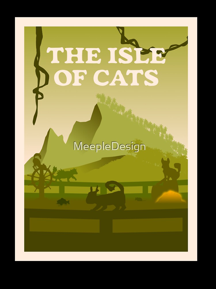 The Isle of Cats (Green) - Board Games - Minimalist Travel Poster Style - Board Game Art by MeepleDesign