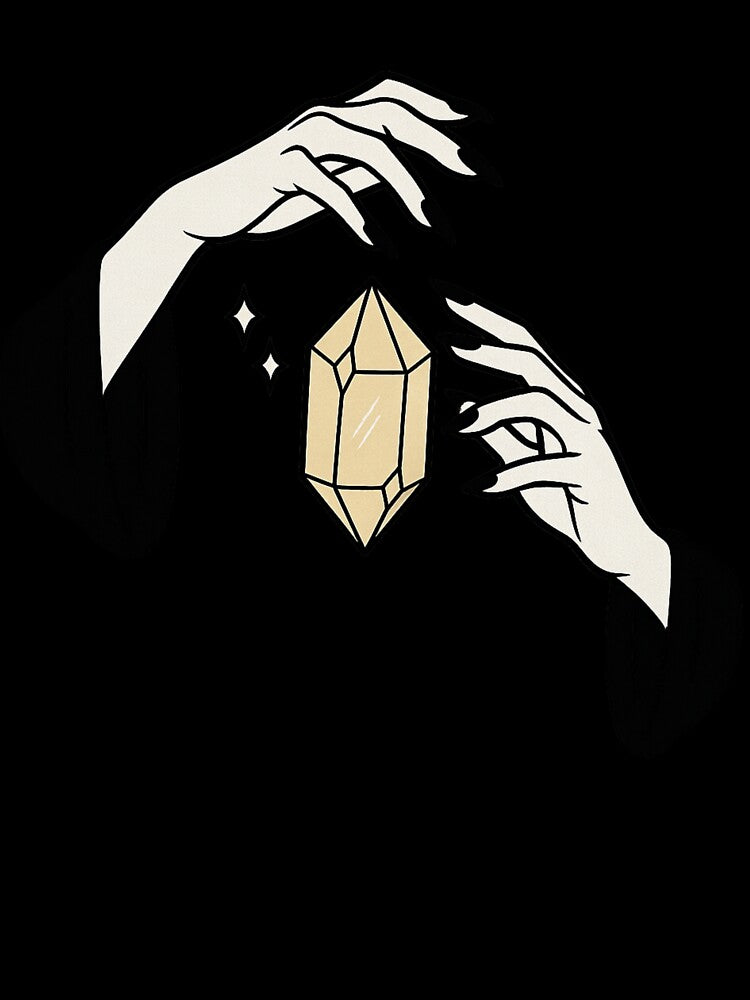 Hands Holding a Crystal of Light by Mouraludia