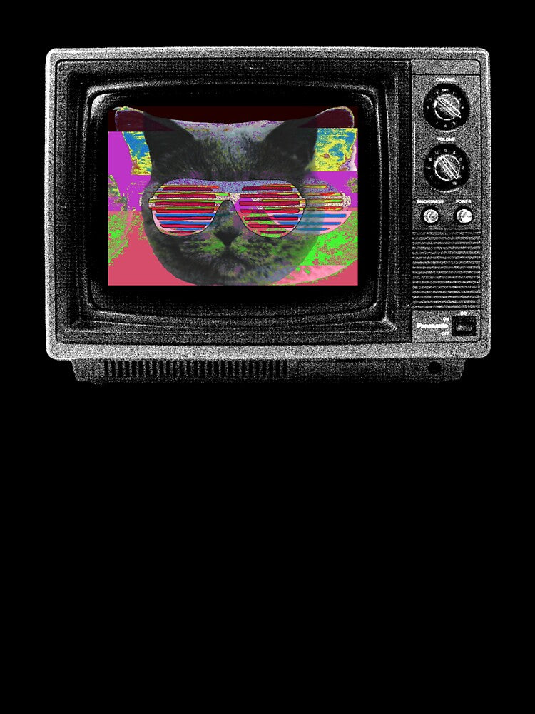 Cyber Glitch Cat - Retro TV Analog Horror by TV-PUNK