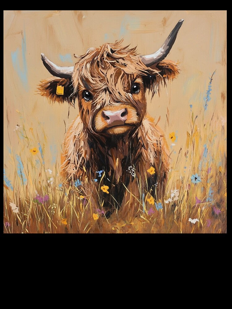 Cute Highland Cow Painting by HardysHouse
