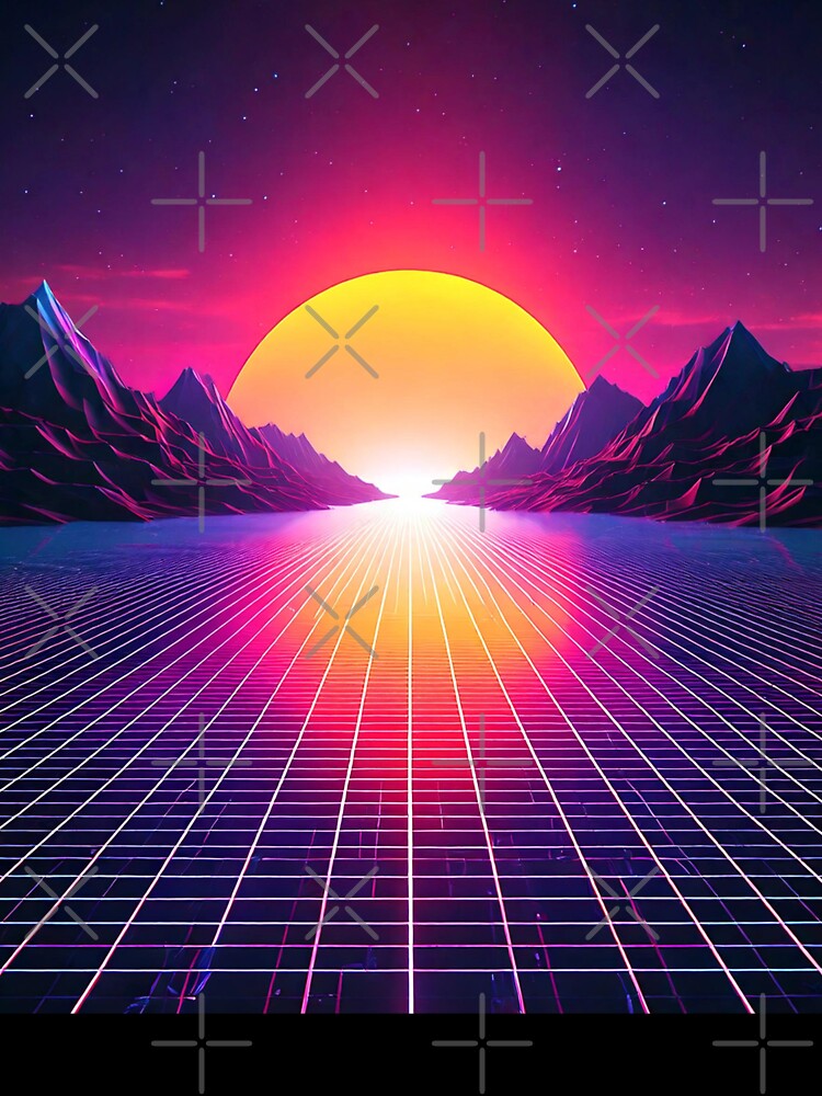 Digital Horizon In Synthwave Style by Unwind-Art-Work