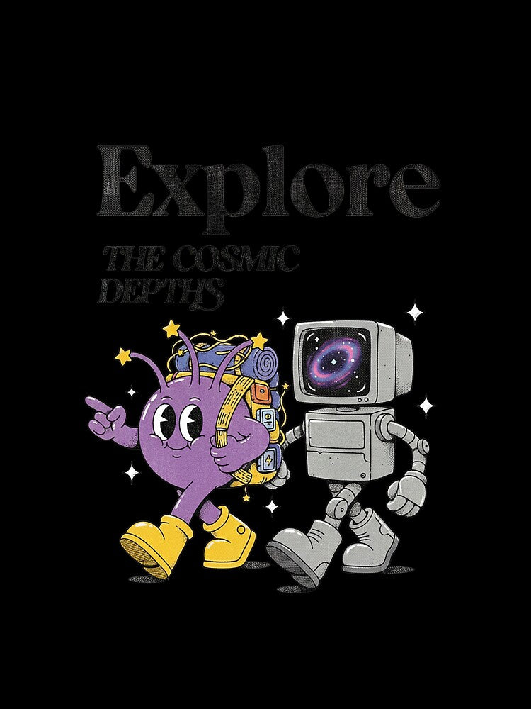 Explore Cosmic Depths Retro Alien Robot Sci-Fi Art by HoopeStylee