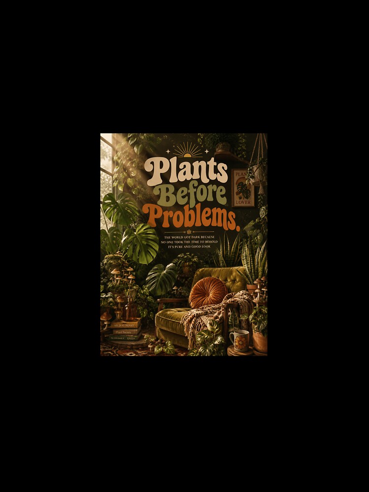 Plants Before Problems Retro Botanical Wall Art by TheGiggleGrid