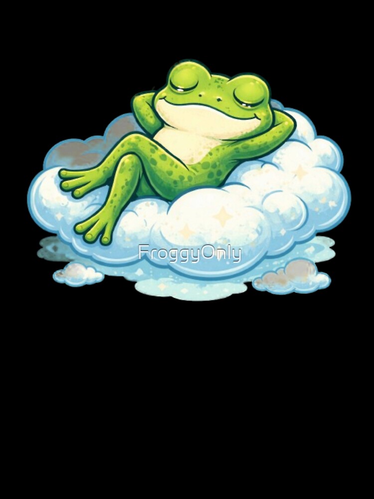 Relaxing frog on a soft cloud by FroggyOnly