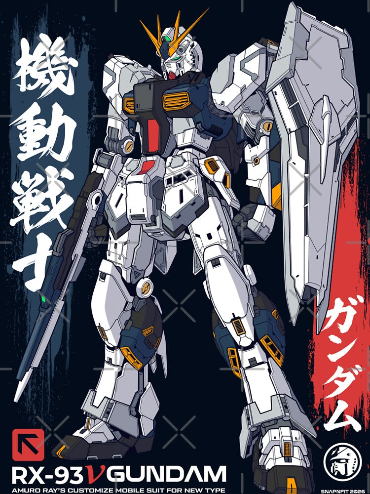 RX-93 Nu Gundam With Kanji Writing by Snapnfit