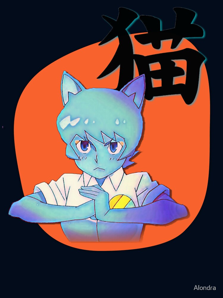 Anime Nicole with Cat in Japanese, Amazing world of Gumball by Alondra