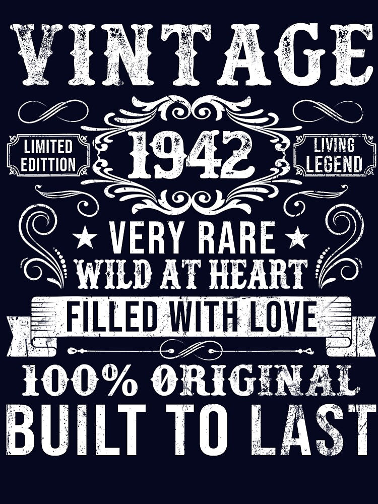 Vintage 1942 84th Birthday Gift Born In 1942 84 Years Old by RoyesButler