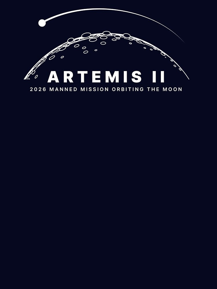 Artemis II 2026 Manned Mission Orbiting the Moon Minimalist Art by KiwiRider