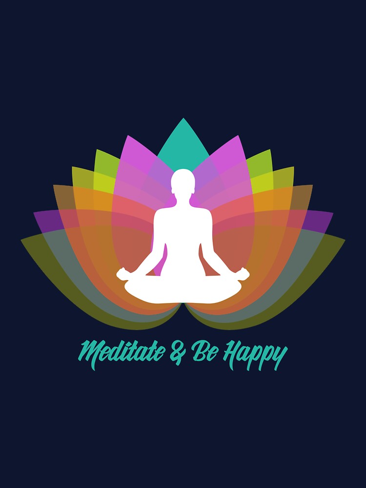 Meditate and be happy yoga by Khushi Graphics