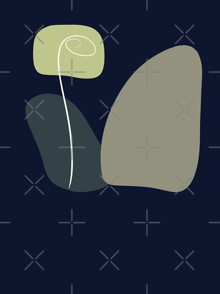 Dark Blue and Gray Minimalist Shapes by ArtforDailyLife