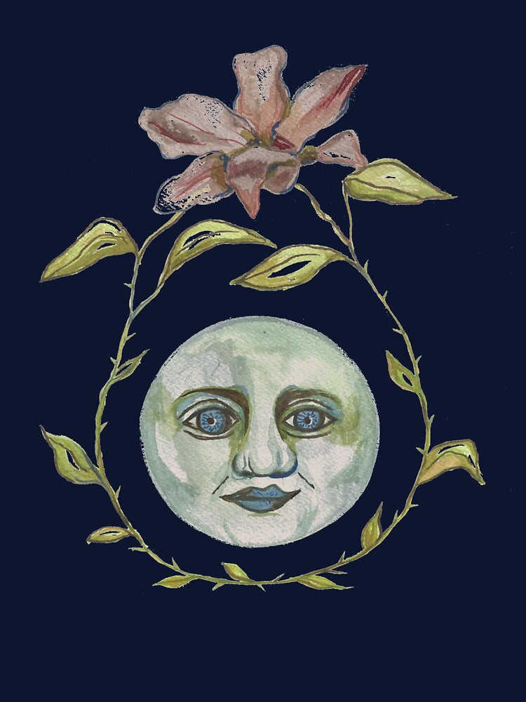 Moon Flower - Watercolor Painting by jaymieclaireart