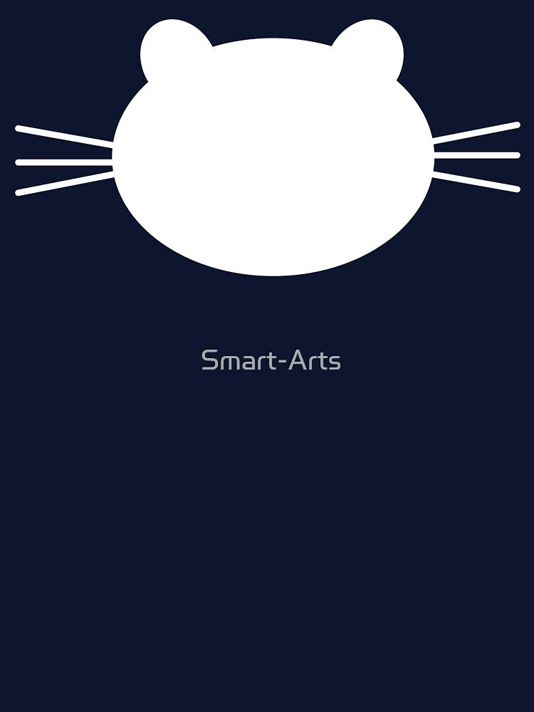 Cute White Cat Face with Big Whiskets by Smart-Arts