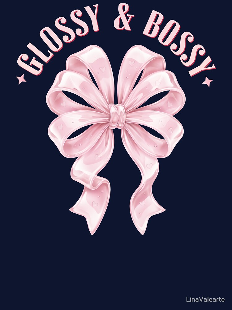 Glossy and Bossy Pink Ribbon Coquette Aesthetic Bow by LinaValearte