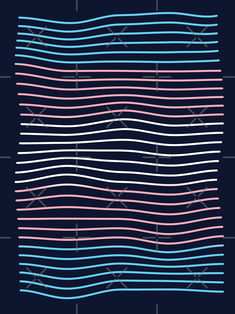Minimalist Transgender Pride Flag Waves – Modern LGBTQ Line Art Design by Lanakila Studio