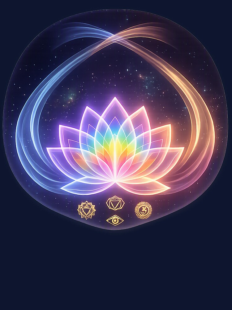 Cosmic Chakra Lotus: Rainbow Balance & Spiritual Symbols by Duoluminis-luminko