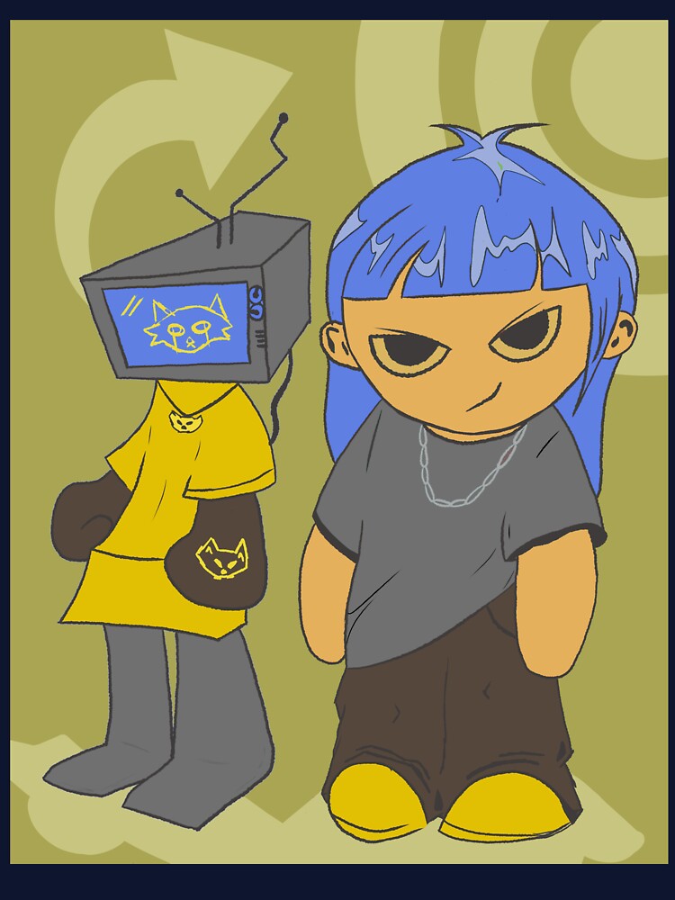 Tomboy and TV Head - Y2K Webcore Indie Character Art by Jasvera-ART