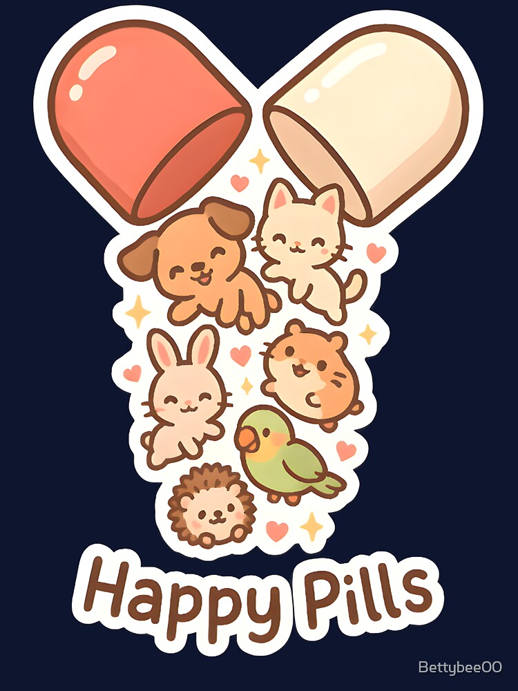 Happy Pills – Cute Animals Spilling from Capsule by Bettybee00