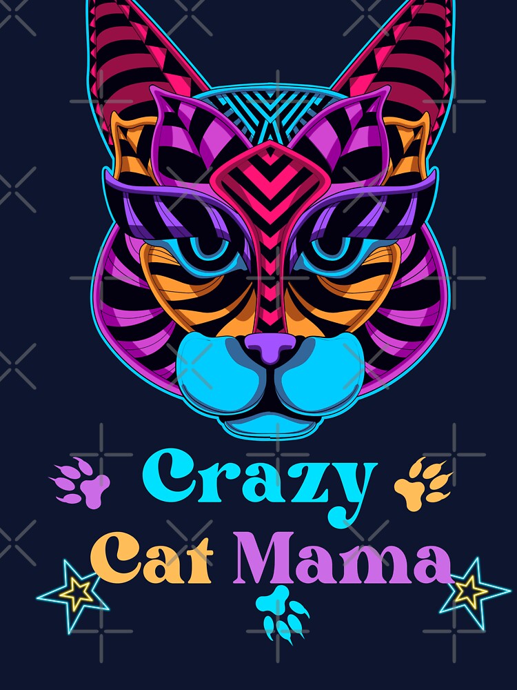 Crazy Cat Mama Illustrated Digital Design by mangaworldart