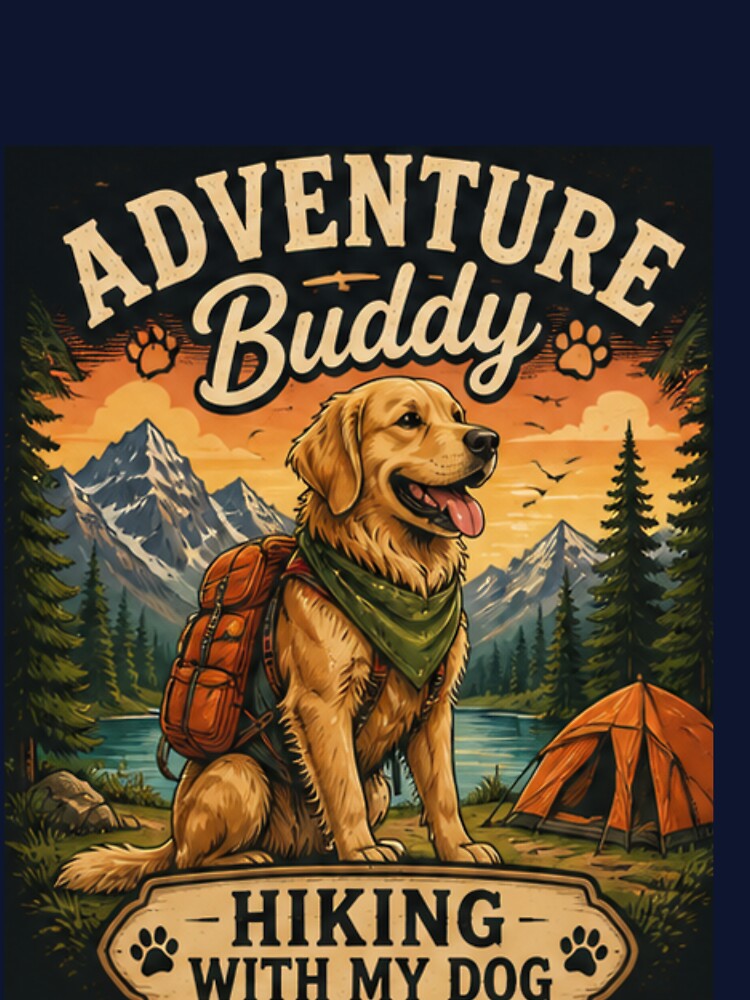 Adventure Buddy Hiking Dog Camping Outdoor Dog Lover Shirt by PoojaArtLab