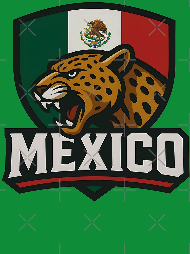 Mexico Jaguar Sports Logo T-Shirt – Mexican Flag Emblem | 2026 World Cup Fan by legendaryskins