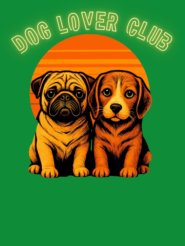 Dog Lover Club Retro Sunset Cute Puppy Shirt Pet Lover Design by GigaFactory