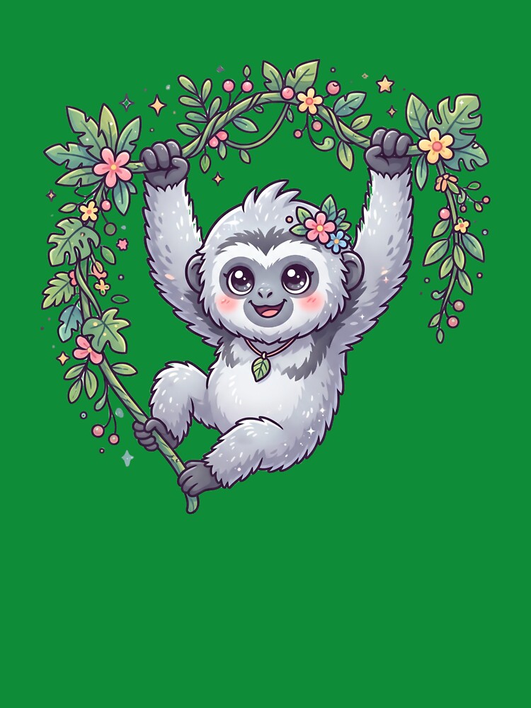 Silvery Gibbon Cute Kawaii by redsharkuk