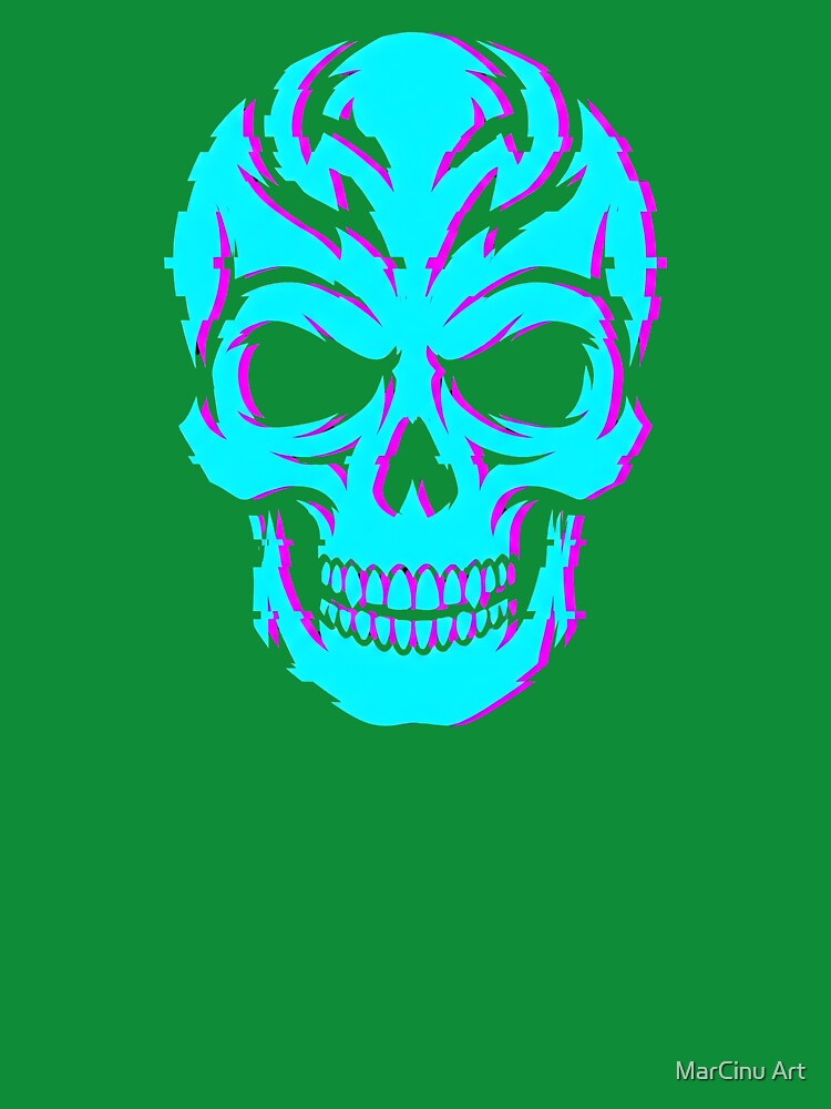 Cyberpunk Glitch Skull Neon Tribal 2026 by MarCinu Art