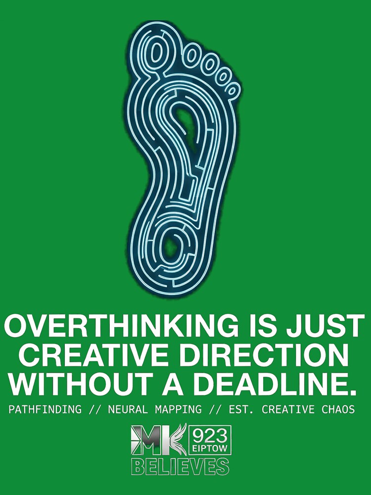 Overthinking Creative Direction T-Shirt | Minimalist Introvert Designer Humor Hoodie by EIPTOW