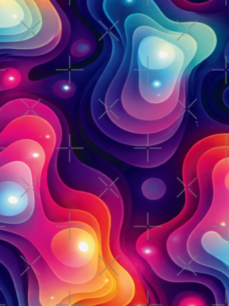 Neon Layered Abstract Blob Pattern by Raddoodles