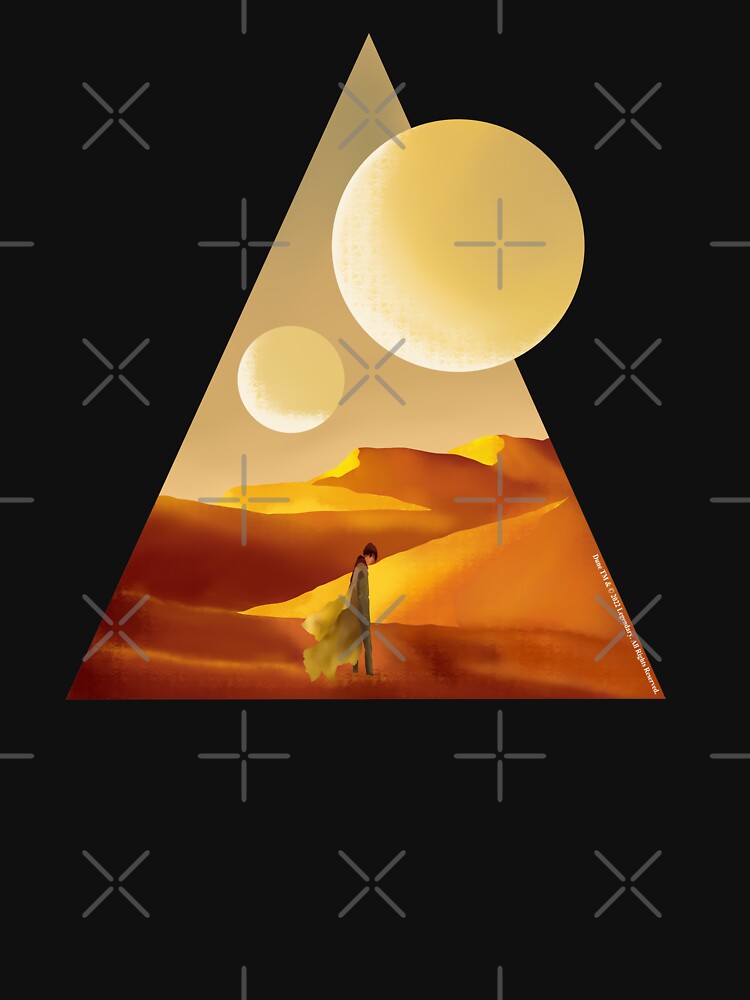Dune with sandy landscape and moons by Mariia Berezhna
