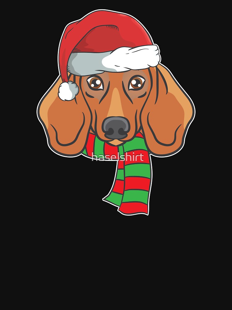 Funny Christmas Dog Xmas Santa Dachshund Holiday Gift by haselshirt