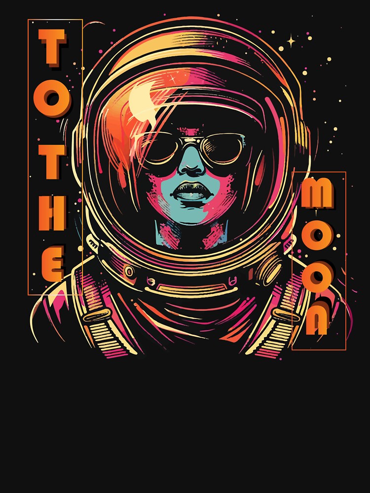 Vintage women of space t-shirt by Cute Animal pattern T-shirt