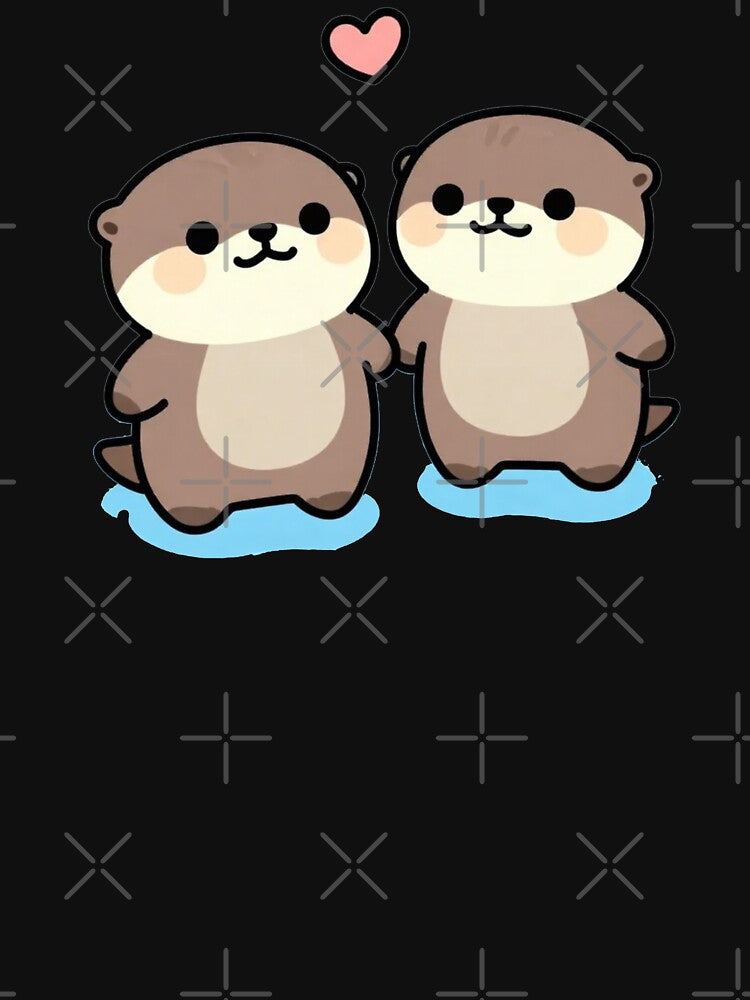 Otter Holding Hands Sticker by Mystic & Celestial Art