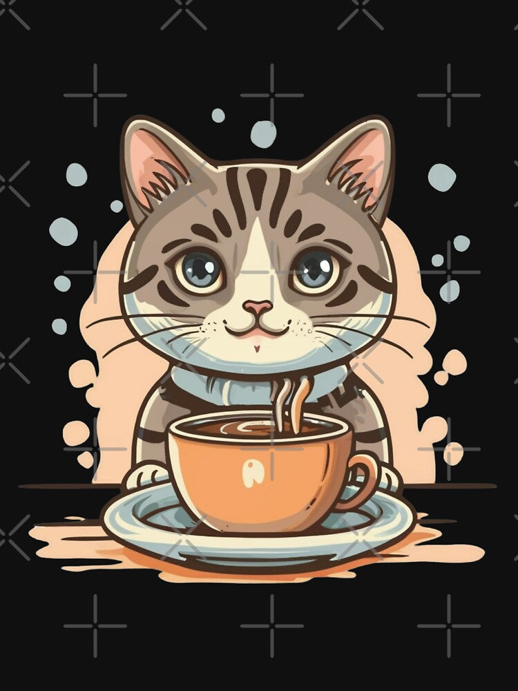 cat coffee happy design by brokenpones