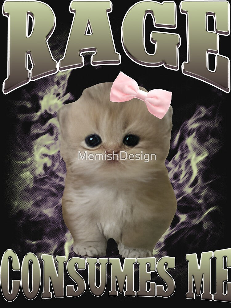 Rage Consumes Me Funny Cat Meme by MemishDesign