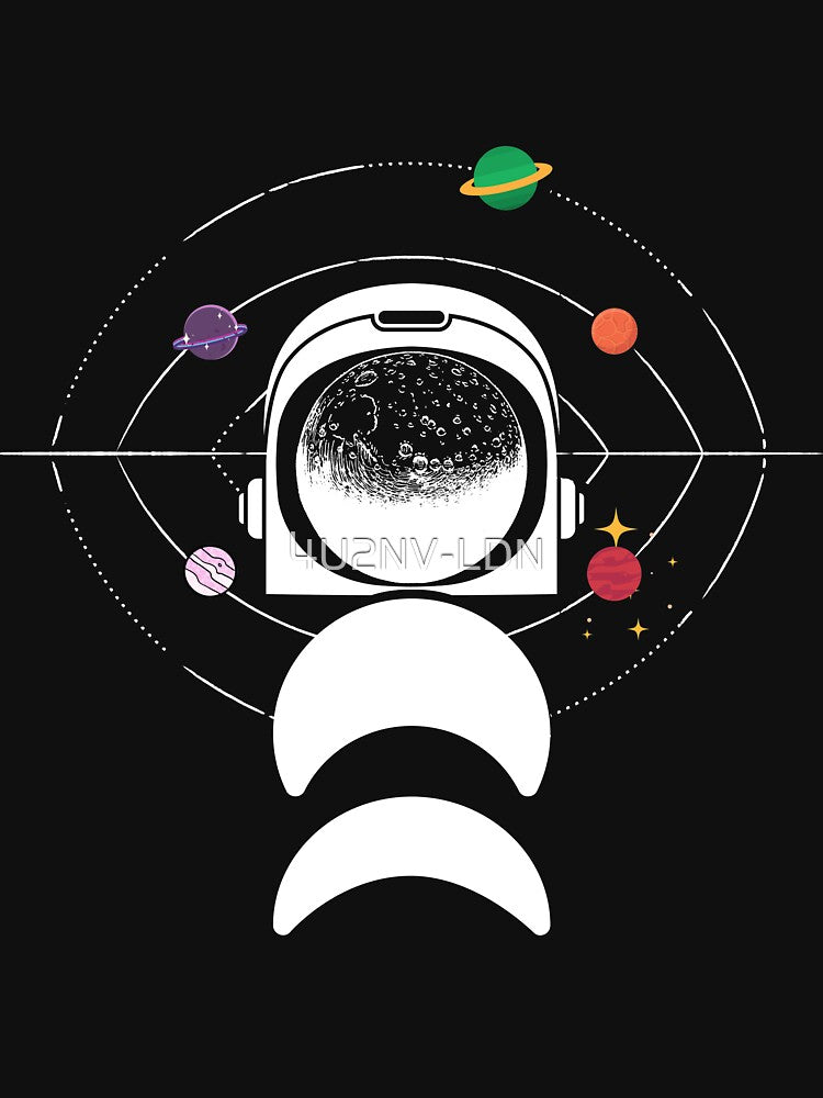 Moon Face Astronaut And Planets by 4U2NV-LDN