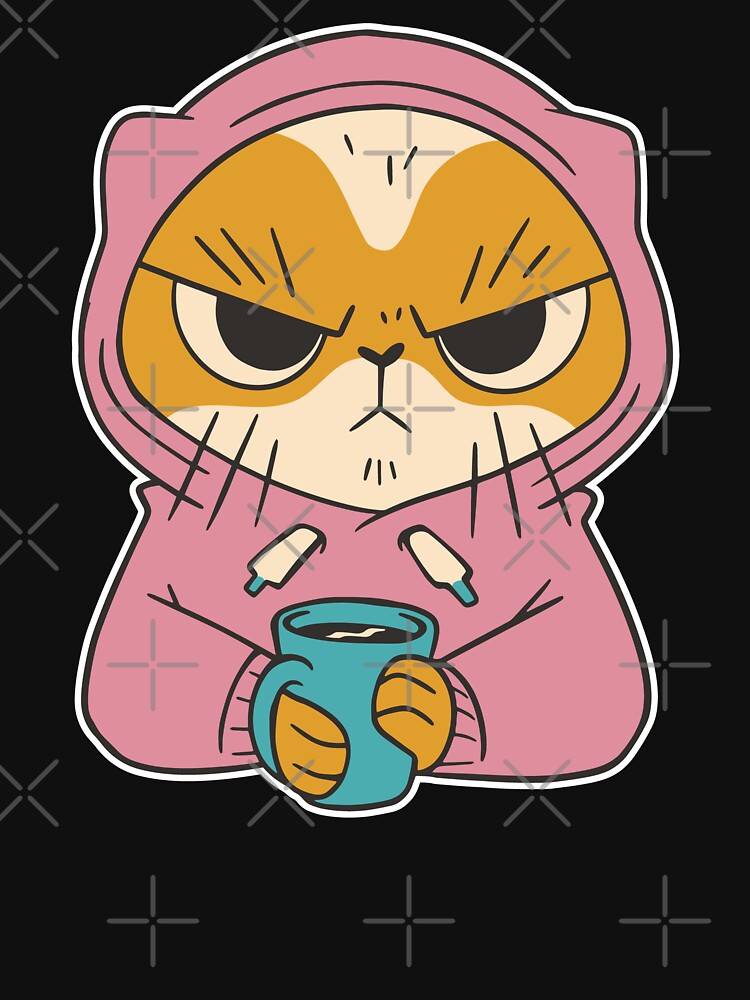Cat Drinking Coffee Angry Cat by Designs-By-Zar