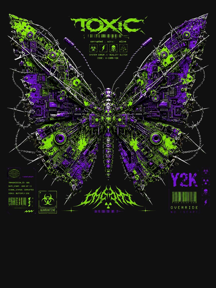 Cyberpunk Y2K Butterfly Neon Acid Gothic Grunge by W&RParadise