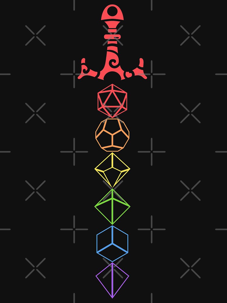Rainbow Dice Sword Tabletop RPG Gaming by pixeptional