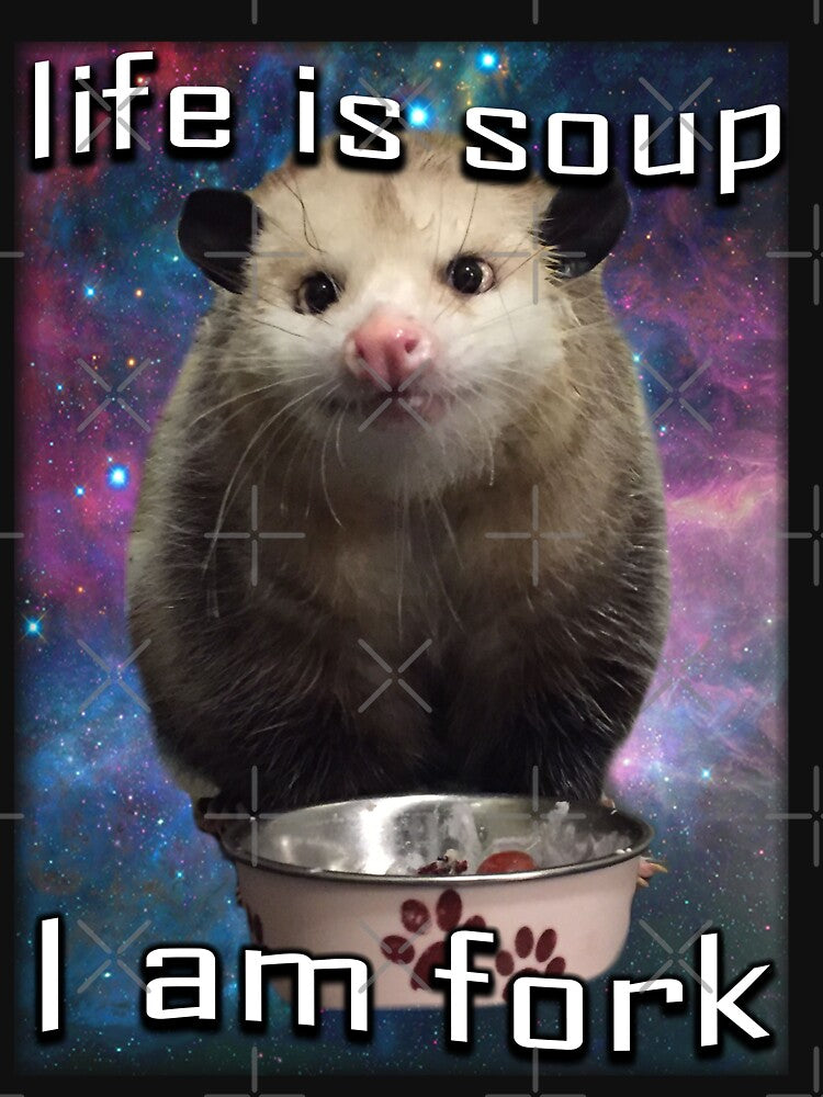 Life is soup - i am fork possum by BattleGoat