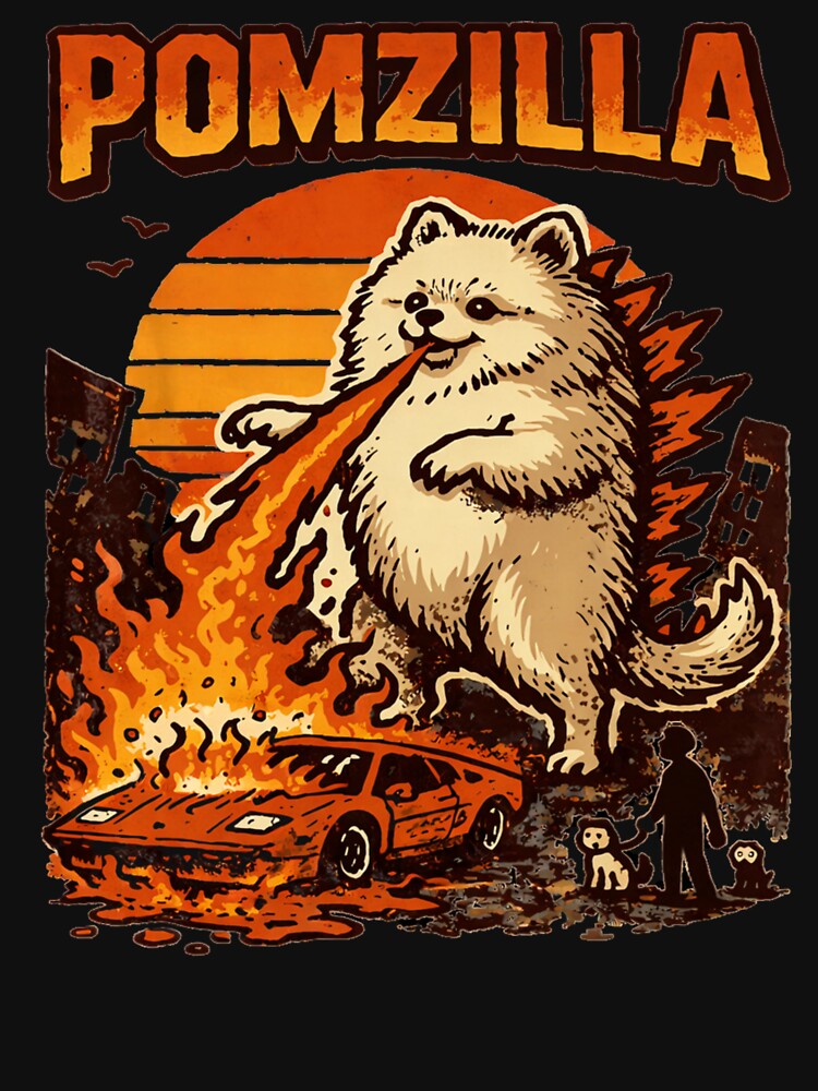 Pomzilla Pomeranian Monster Dog Humor by IdealDo