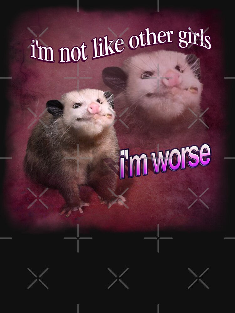 I'm not like other girls, I'm worse possum word art by snazzyseagull